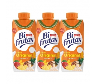 ZUMO+LECHE BIFRUTA TROPICAL PASCUAL PACK 3X330 ML.