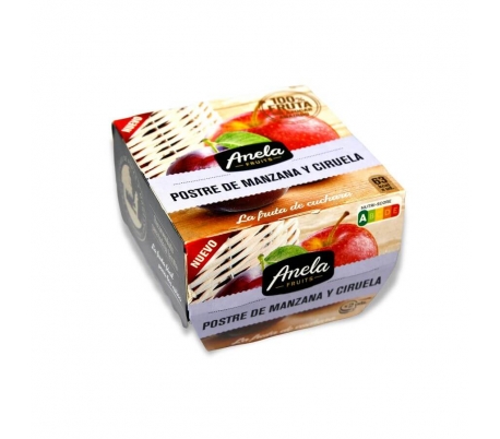 POSTRE DE FRUTA MANZANA Y CIRUELA ANELA PACK 2X100 GR.