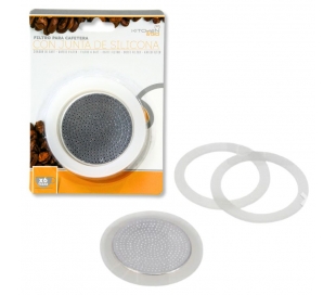 JUNTA Y FILTRO SILICONA KITCHEN&GO PARA CAFETERA DE 6 TAZAS