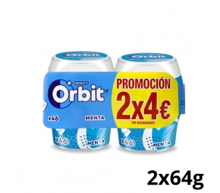 CHICLES MENTA PACK 2X64 GR. ORBIT