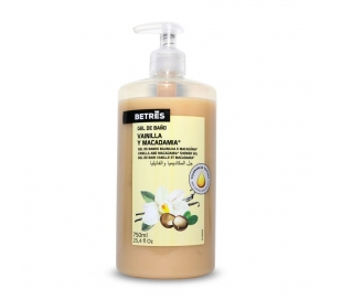 GEL BAÑO VAINILLA Y MACADAMIA BETRES 750 ML.
