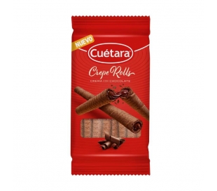GALLETAS CREPES ROLLS CREMA CHOCOLATE CUETARA 144 GR.
