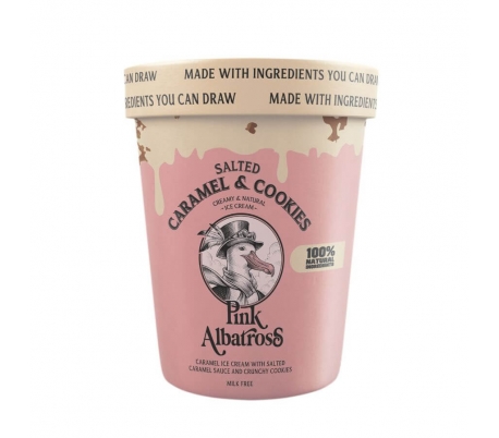 HELADO TARRINA SALTED CARAMEL Y COOKIES PINK ALBATROS 480 ML.