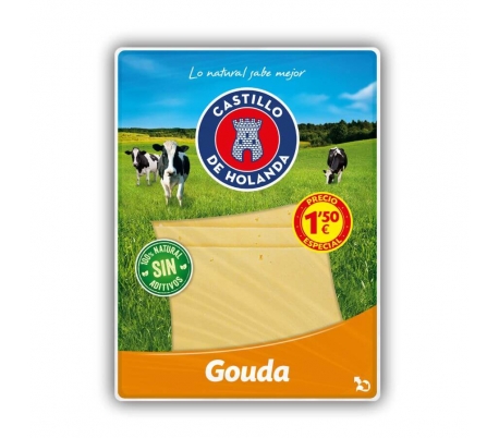 QUESO GOUDA CASTILLO 100 GR.LONCHAS
