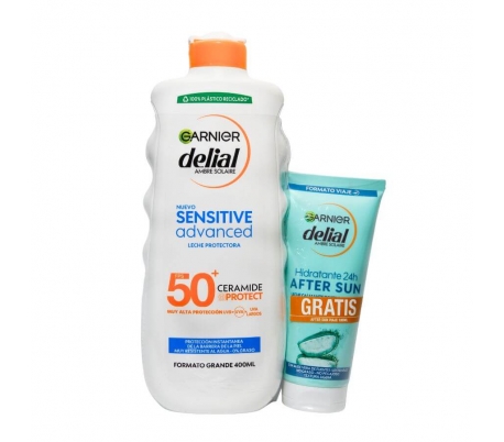 LECHE PROTECTORA SENSITIVE FP50+AFTER SUN DELIAL 400 ML.