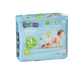 PAÑAL T.3 PASITOS 34 UN.
