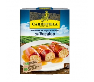 PIMIENTOS PIQUILLO RELLENOS BACALAO CARRETILLA 280 GR.