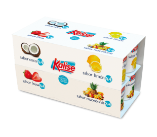 YOGUR SABORES COCO FRESA KALISE PACK 16X125 GRS.