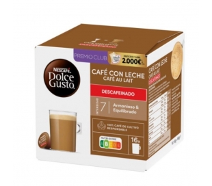 CAFÉ CÁPSULA CON LECHE DESCAFEINADO DOLCE GUSTO 160 GR.16 CAPSULAS