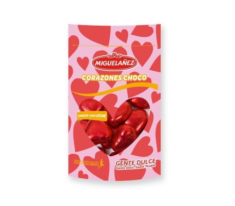 GOLOSINAS CORAZONES CHOCO CON LECHE MIGUELAÑEZ 90 GR.