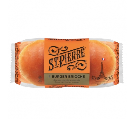 PAN HAMBURGUESA BRIOCHE ST.PIERRE 250 GR.4 UN.