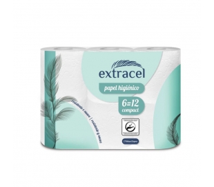 PAPEL HIGIENICO COMPACTO 2CAPAS EXTRACEL 6 UN.