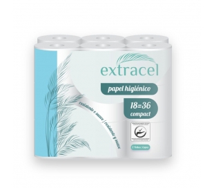 PAPEL HIGIENICO COMPACTO 2CAPAS EXTRACEL 18 UN.
