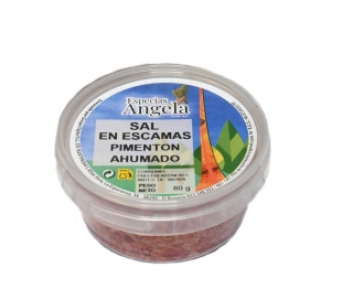 CONDIMENTO SAL EN ESCAMAS PIMENTON AHUMAD ANGELA & J.J. 80 GR.