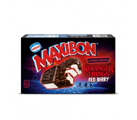 HELADO RED BERRY STRANGER THINGS MAXIBON PACK 4X140 ML.