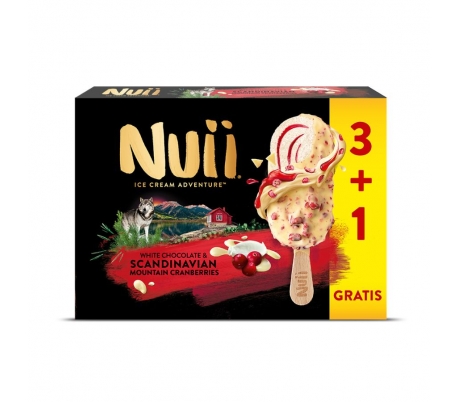 HELADO MASCARPONE Y ARANDANOS ROJOS NUII 3+1 UN.GRATIS