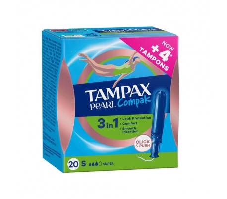 TAMPON PEARL SUPER TAMPAX 20 UN.