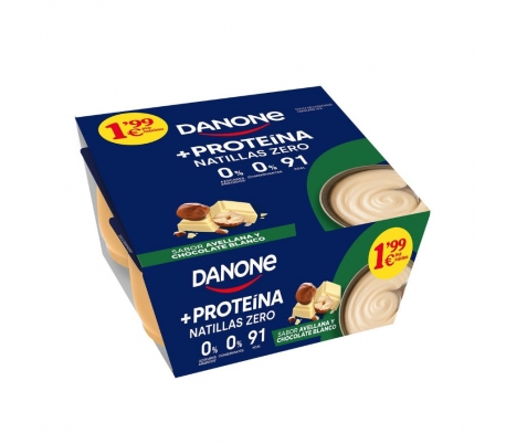 NATILLAS PROTEINA AVENA Y CHOCO BLANCO DANONE PACK 4X120 GR.