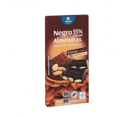 CHOCOLATE NEGRO 55%ALMENDRAS ALTEZA 200 GR.