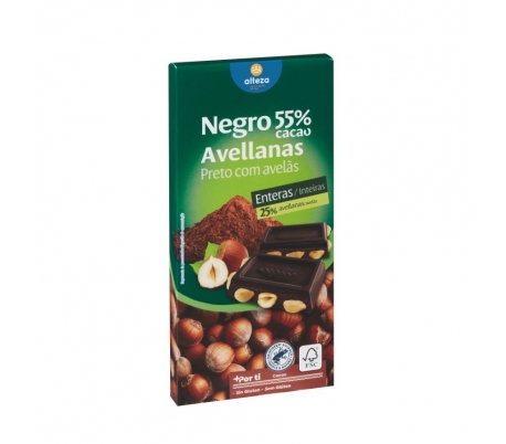 CHOCOLATE NEGRO55% AVELLANAS ALTEZA 200 GR.