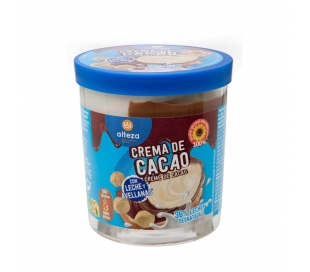 CREMA CACAO LECHE Y AVELLANAS ALTEZA 210 GR.