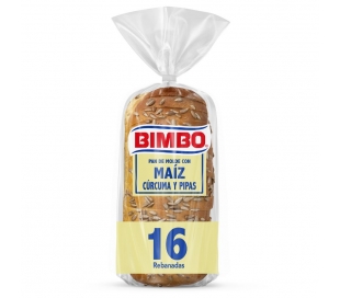 PAN MOLDE MAIZ CURCUMA Y PIPAS BIMBO 550 GR.