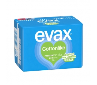 COMPRESAS NORMAL SIN ALAS 24 UN. EVAX COTTONLIKE