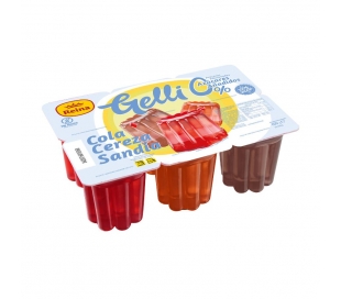 GELATINA COLA,CEREZA Y SANDIA REINA PACK 6X100 GR.
