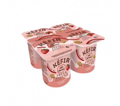 KEFIR FRESA Y NUECES REINA PACK 4X120 GR.