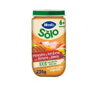 PURE MENESTRA VERDURAS CON TERNERA HERO BABY 235 GR.
