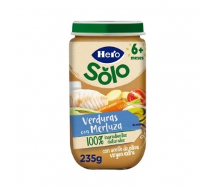 PURE VERDURITAS CON MERLUZA HERO BABY 235 GR.