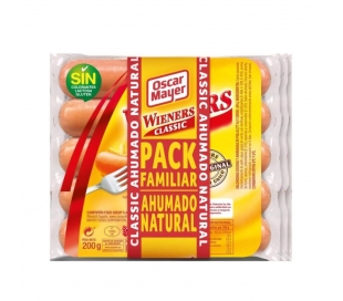 SALCHICHAS CLASSIC AHUMADO NATURAL OSCAR MAYER PACK 3X200 GR.