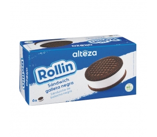 HELADO SANDWICH GALLETA NEGRA Y NATA ALTEZA PACK 6X90 ML.