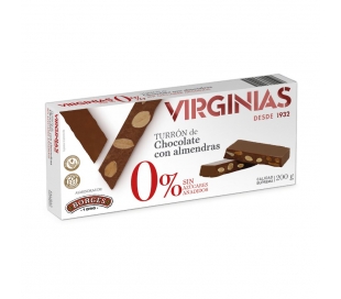 TURRON CHOCOLATE ALMENDRAS SIN AZUCAR VIRGINIAS 200 GR.
