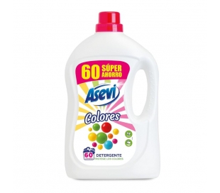 DETERGENTE LÍQUIDO CONCENTRADO COLORES ASEVI 60 LAV.3.120 ML.