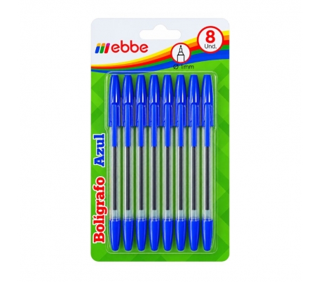 BOLIGRAFO AZUL EBBE 8 UN.