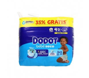 PAÑAL 10-15 KG.TALLA 4 DODOT 62 UN.