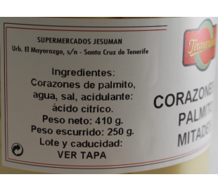 PALMITO AL NATURAL ENTEROS CELORRIO 250 GRS.