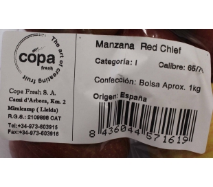 FRUTERIA MANZANA RED CHIEF . 1000 GRS.