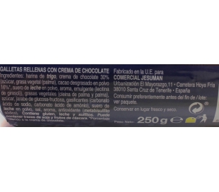GALLETAS S.SANDWICH R.CHOC. TAMARINDO PACK 3X250 GR.