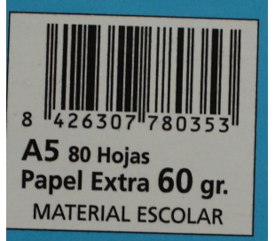 BLOC A5 80H. T/DUR.CUADRI CAMPUS 1 UD.