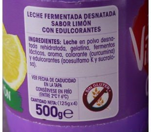 YOGUR VITALINEA SABOR LIMON DANONE PACK 4X120 GRS.