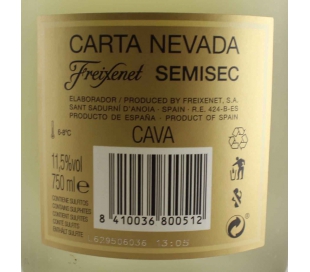 CAVA CARTA NEVADA SEMI SECO FREIXENET 75 CL.