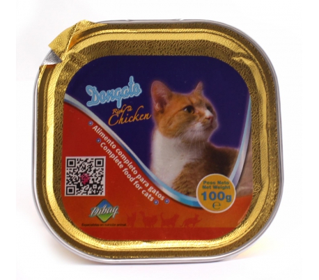 COMIDA GATO PATÉ RICO EN POLLO DONGATO 100 GR.