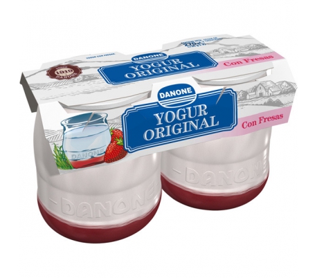 YOGUR ORIGINAL CON FRESAS DANONE PACK 2X135 GRS.