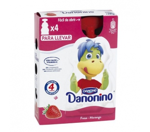 YOGUR DANONINO POUCH FRESA DANONE PACK 4X70 GRS.