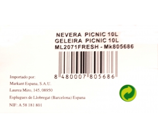 NEVERA PICNIC FRESH MARKANT 1 UN. 10 L.