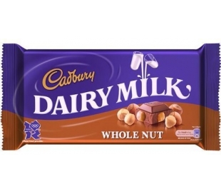 CHOCOLATE WHOLE NUT CADBURY 120 GR.