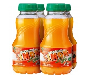 REFRESCO MANDARINA SIMON LIFE PACK 4X200 GRS.