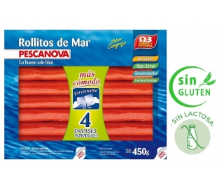 SURIMI ROLLITOS DE MAR PESCONOVA 450 GR.